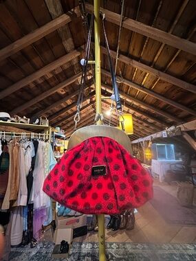 Nicole Lee Red and Black Polka Dot Mini Shoulder Bag